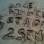 J'ai dessiné sur le sable...